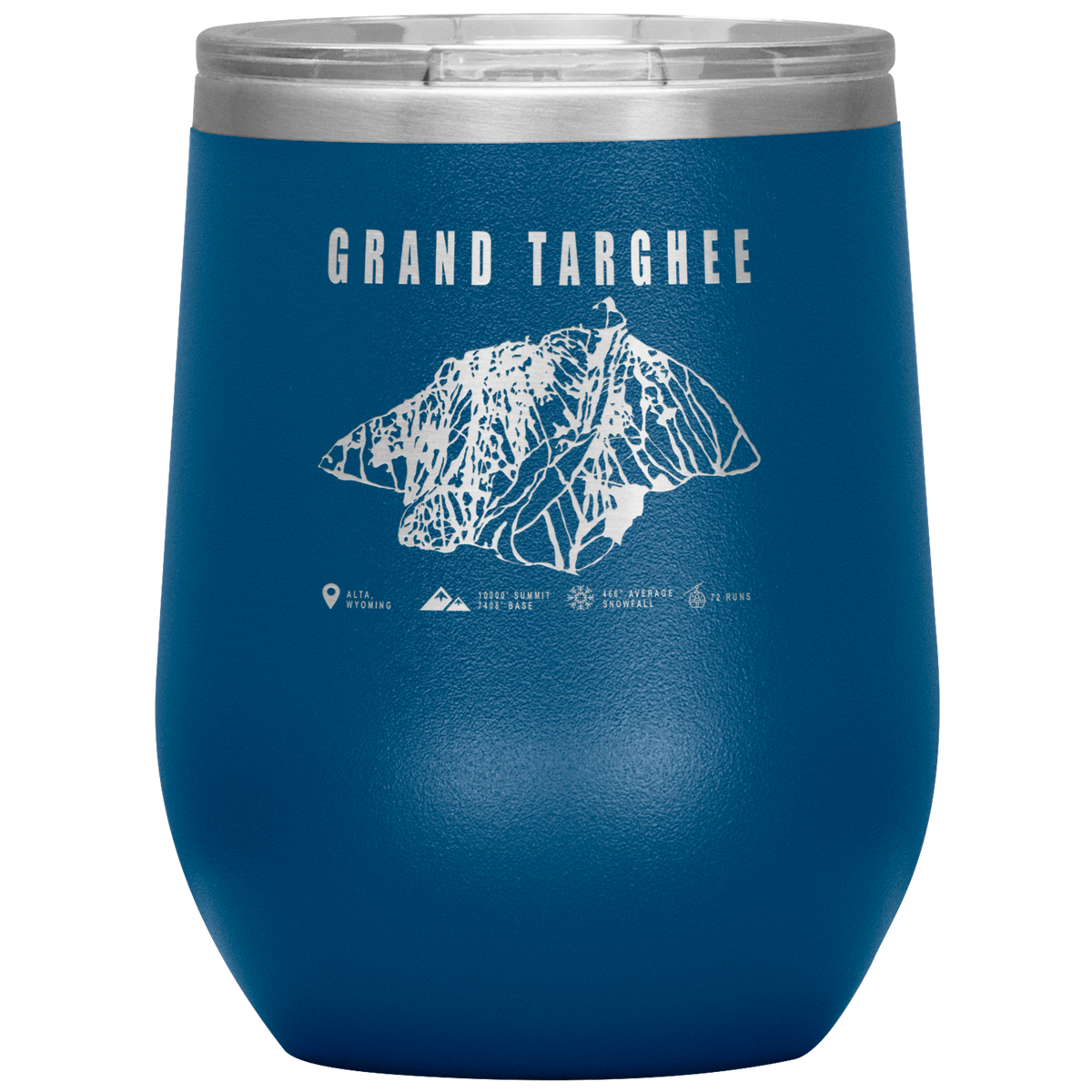 Grand Targhee Wyoming Ski Trail Map Wine 12oz Tumbler - Powderaddicts