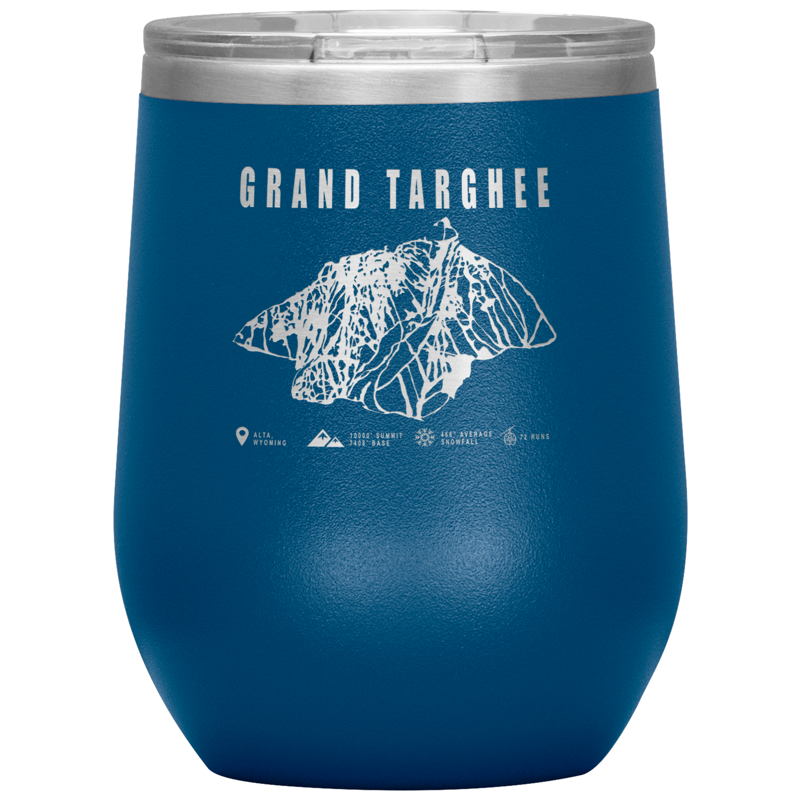 Grand Targhee Wyoming Ski Trail Map Wine 12oz Tumbler - Powderaddicts