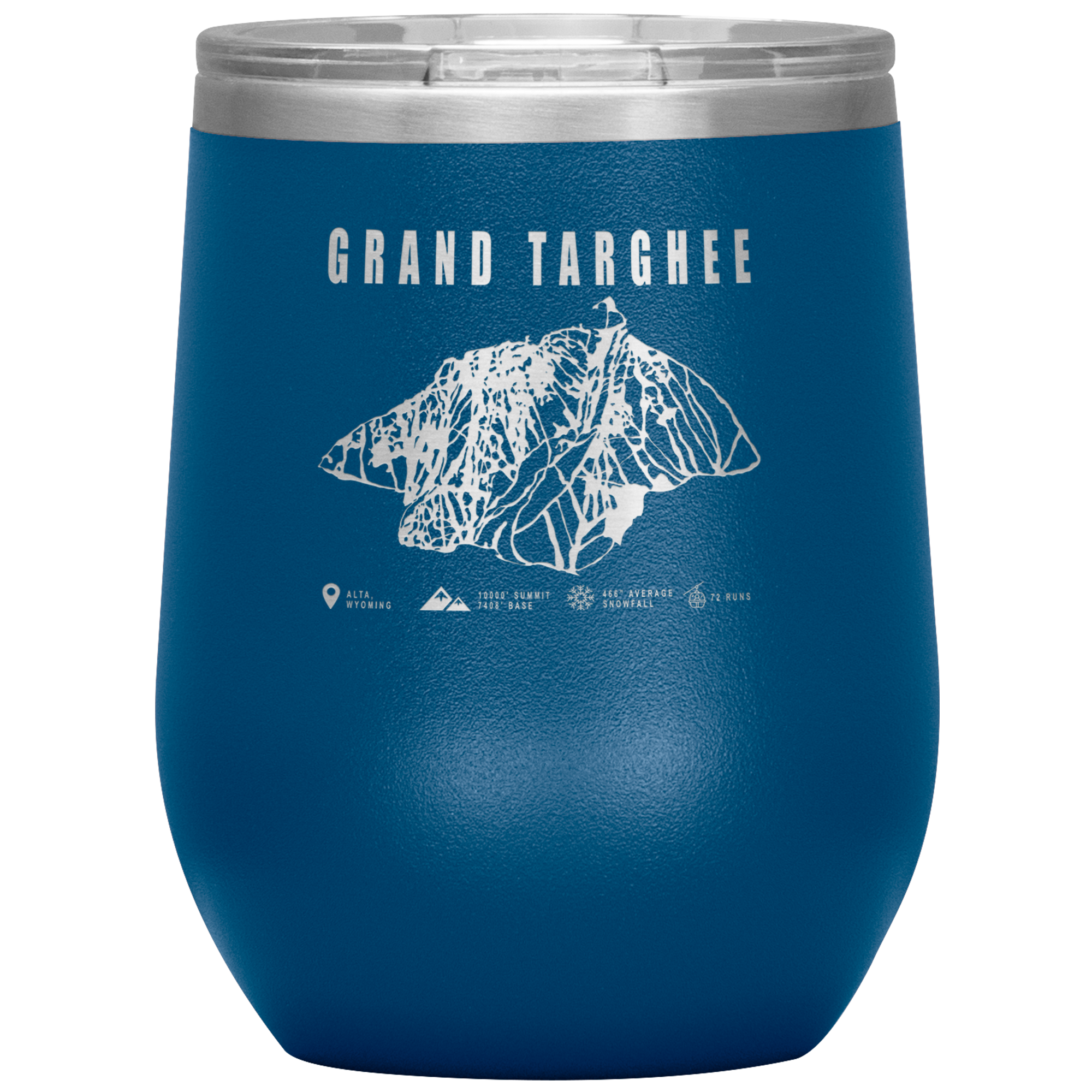 Grand Targhee Wyoming Ski Trail Map Wine 12oz Tumbler - Powderaddicts
