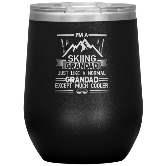 I'm A Skiing Grandad Wine 12oz Tumbler - Powderaddicts