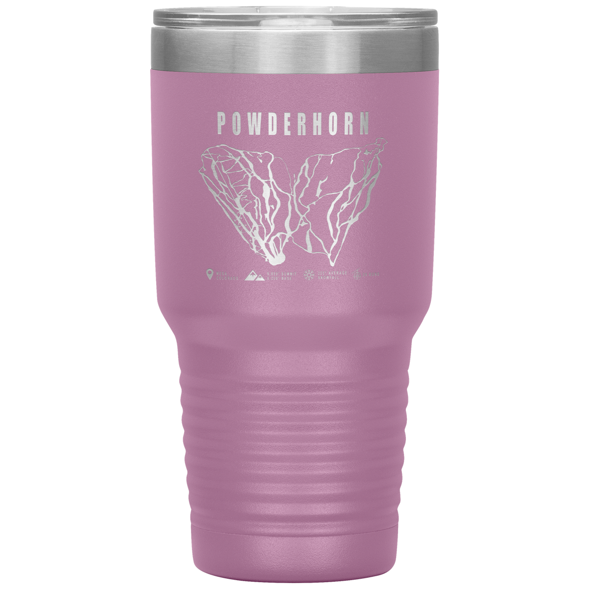 Powderhorn Colorado Ski Trail Map 30oz Tumbler - Powderaddicts