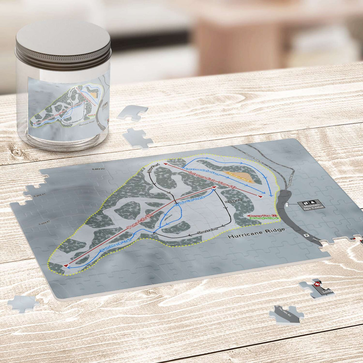 Hurricane Ridge Washington Ski Map Resort Puzzle - Powderaddicts