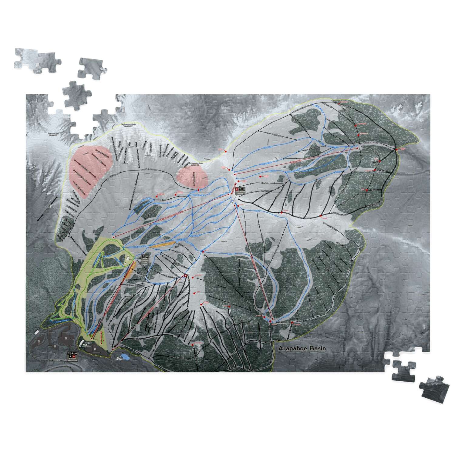 Arapahoe Basin, Colorado Ski Trail Map Puzzles - Powderaddicts