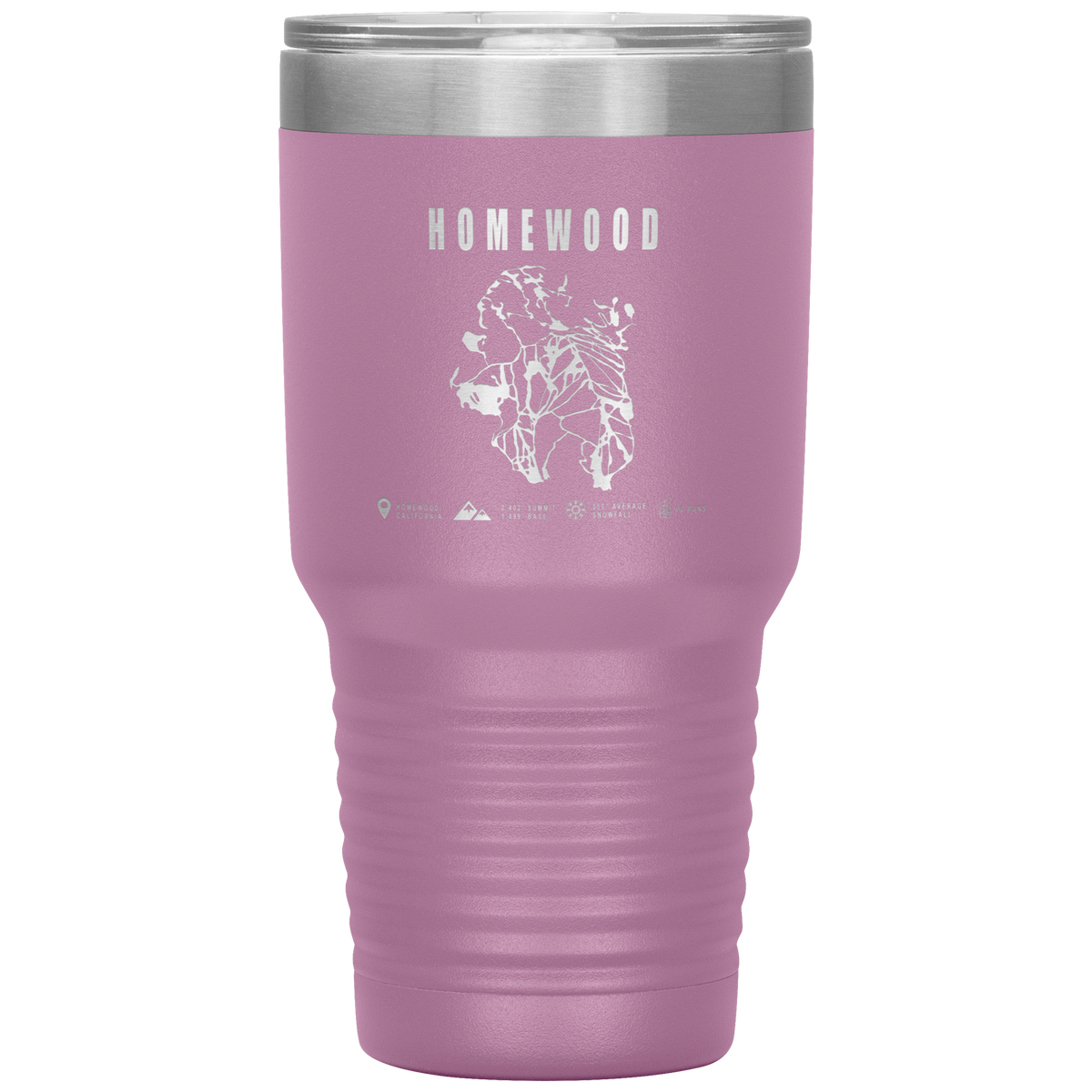 Homewood, California Ski Trail Map 30oz Tumbler - Powderaddicts