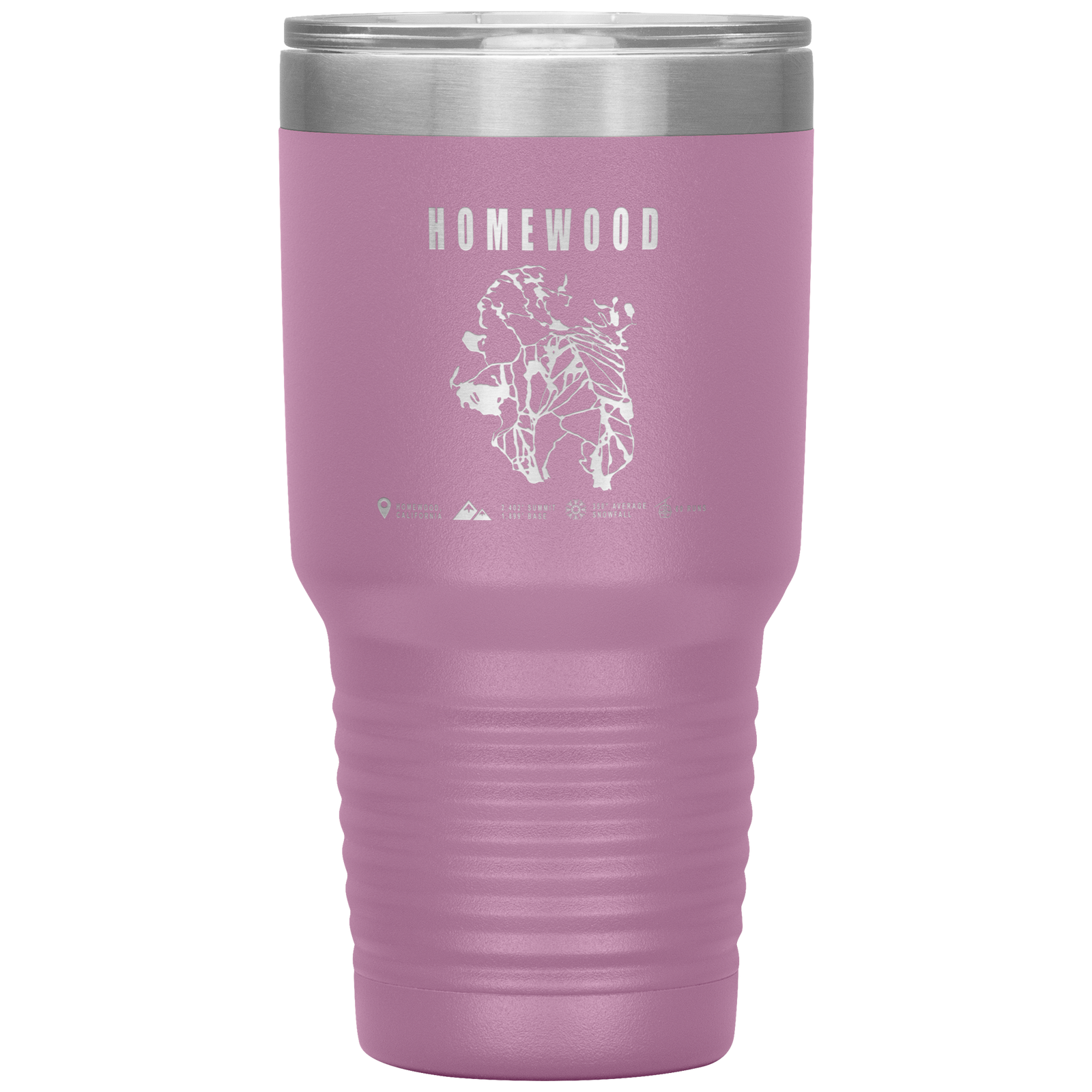 Homewood, California Ski Trail Map 30oz Tumbler - Powderaddicts