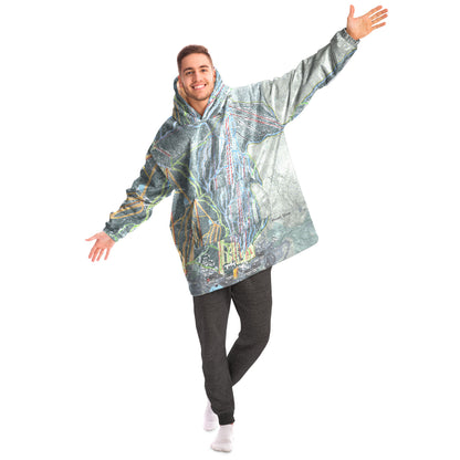 Mount Snow, Vermont Ski Trail Map - Snug Hoodie - Powderaddicts
