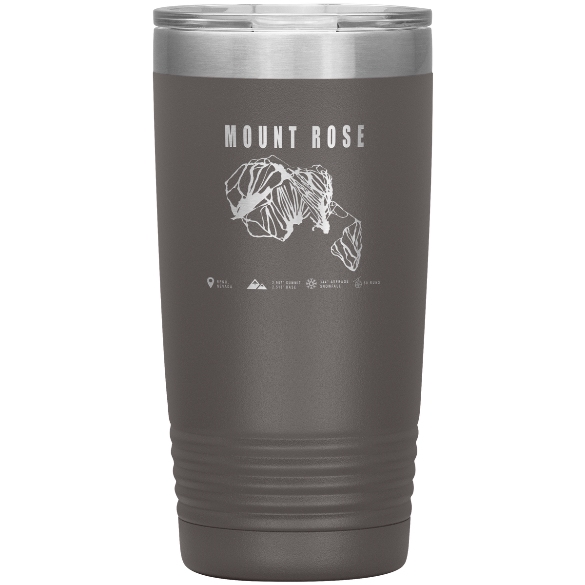 Mount Rose, Nevada Ski Trail Map 20oz Tumbler - Powderaddicts