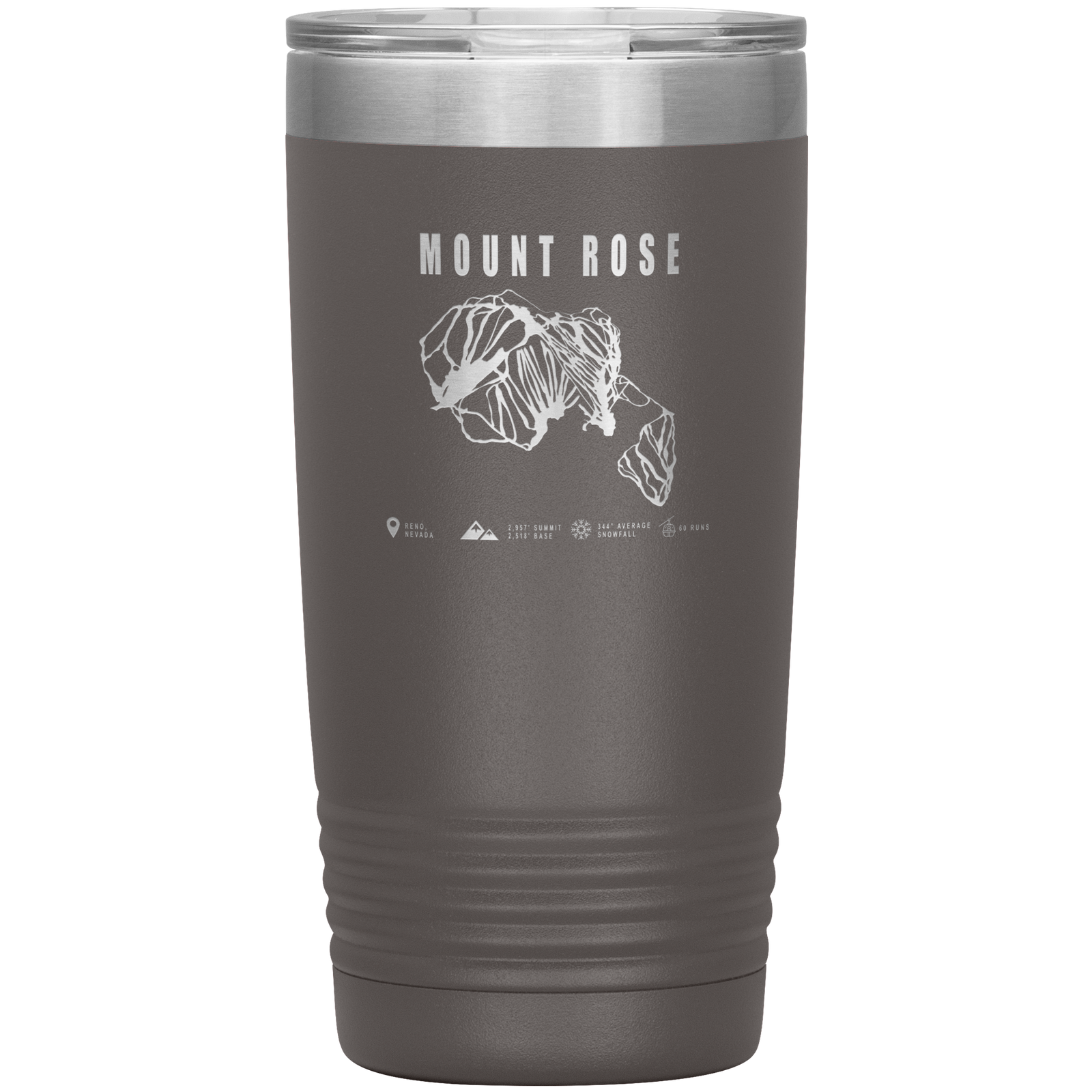 Mount Rose, Nevada Ski Trail Map 20oz Tumbler - Powderaddicts