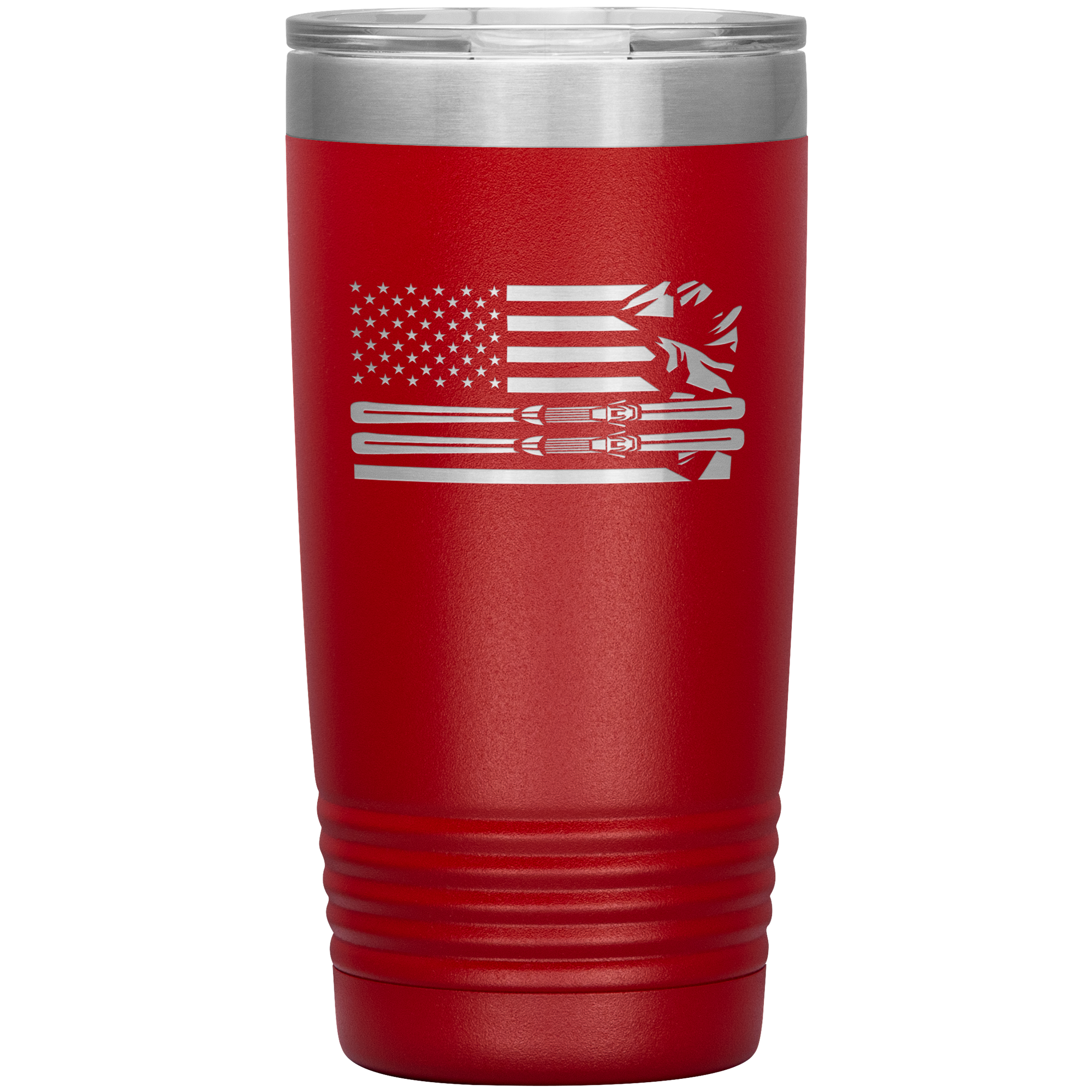 USA Ski Flag 20oz Tumbler - Powderaddicts
