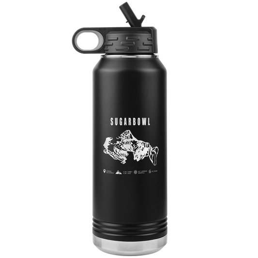 Sugarbowl, California Ski Trail Map 32oz Water Bottle Tumbler - Powderaddicts