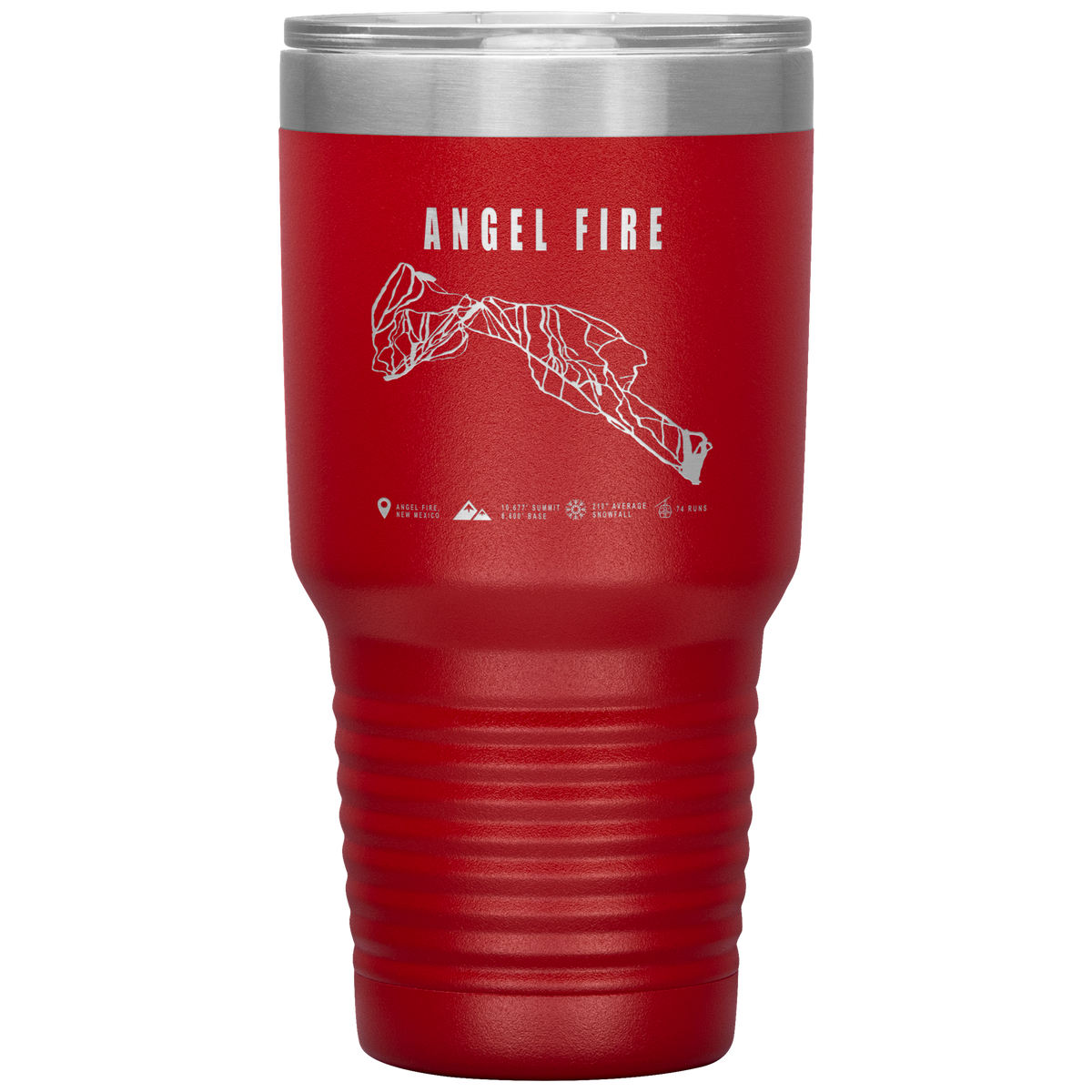 Angel Fire, New Mexico Ski Trail Map 30oz Tumbler - Powderaddicts