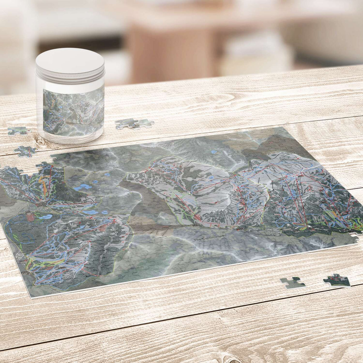Cottonwood Canyons, Utah Ski Trail Map puzzle - Powderaddicts