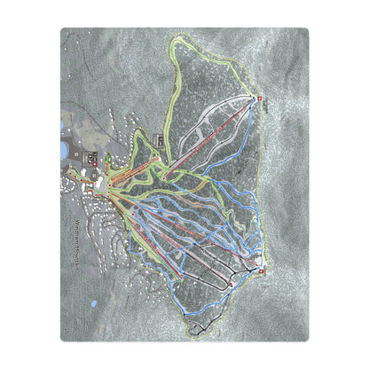 Windham Mountain, New York Ski Resort Map Printed Beach Towel - Powderaddicts