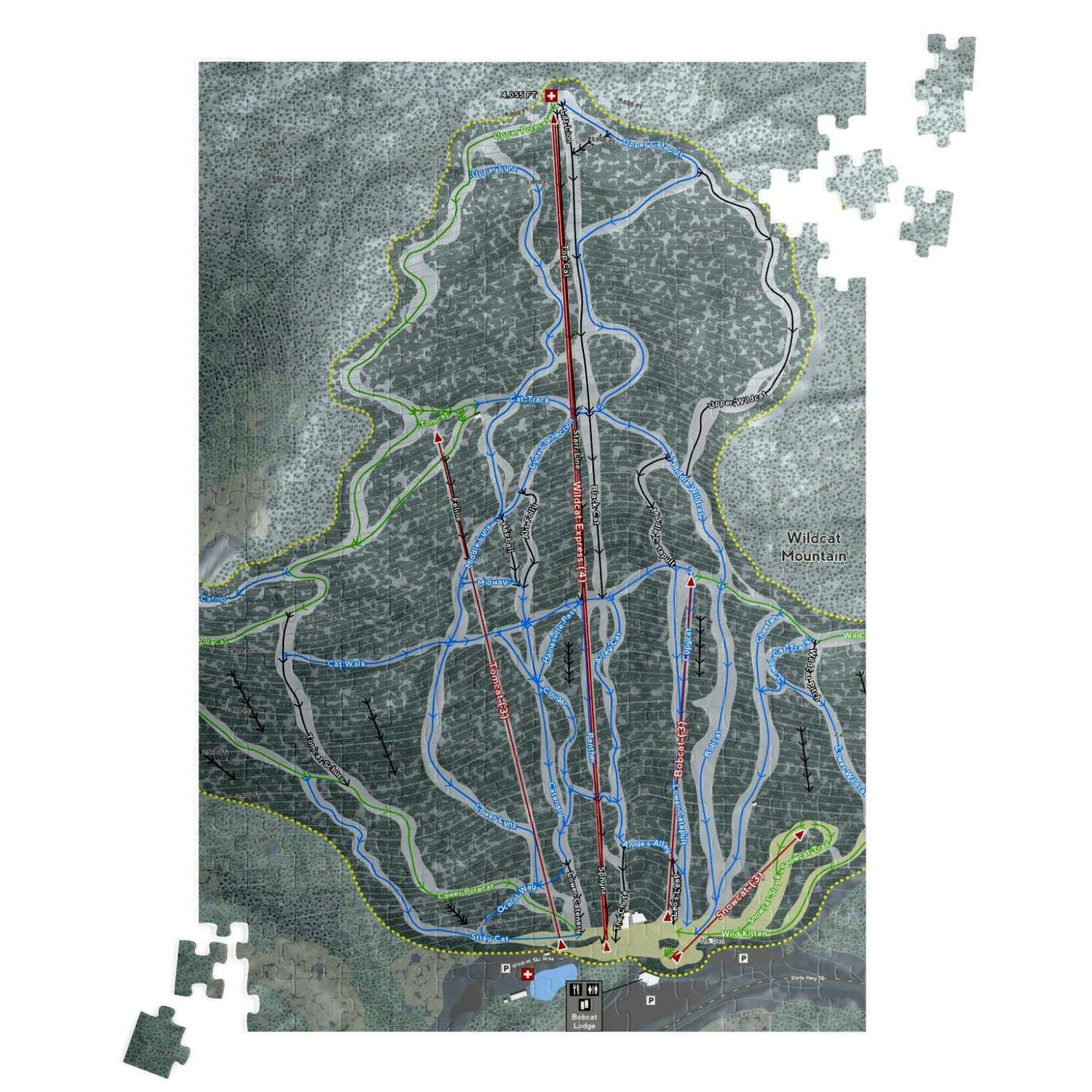 Wildcat Mountain, New Hampshire Ski Trail Map Puzzles - Powderaddicts
