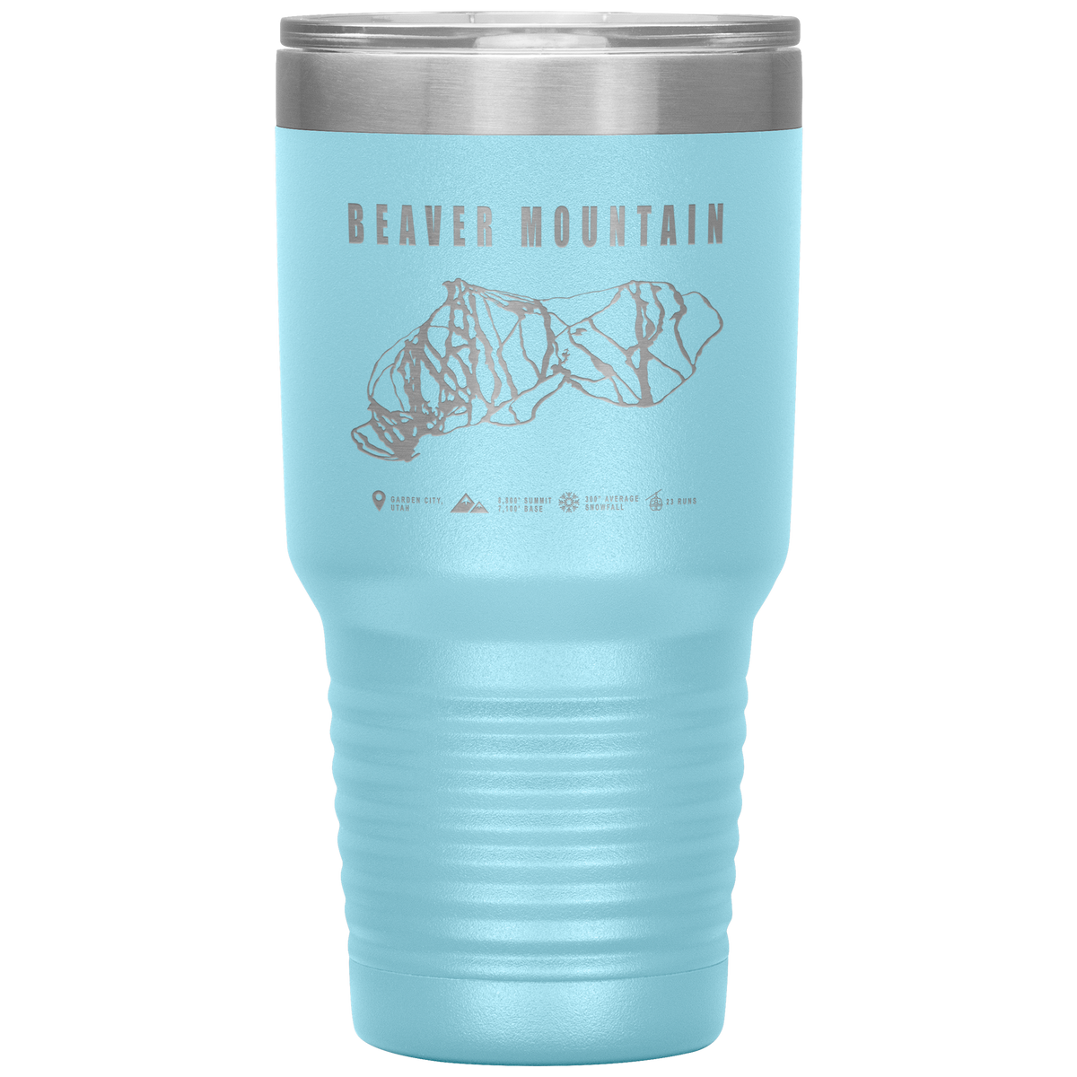 Beaver Mountain,Utah Ski Trail Map 30oz Tumbler - Powderaddicts