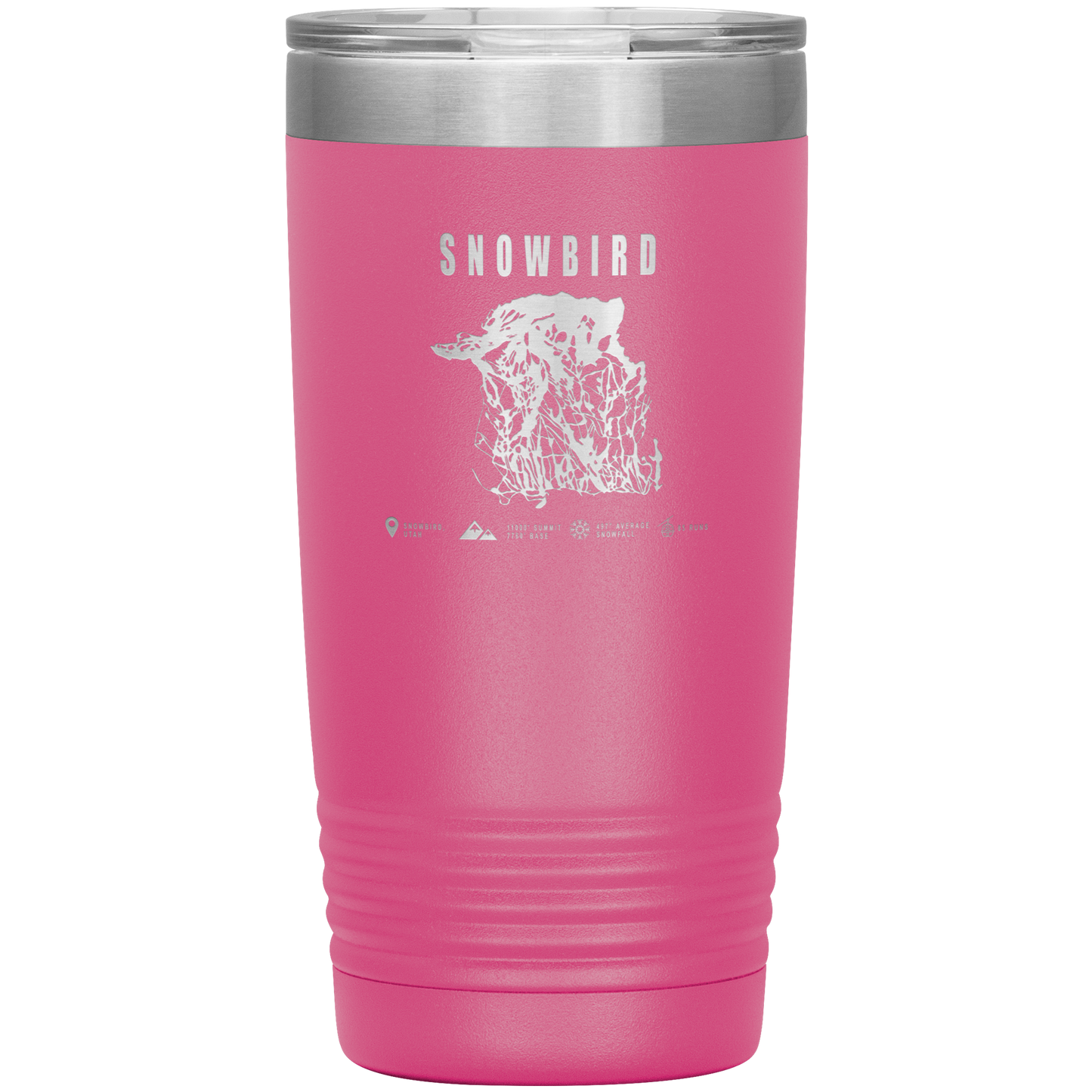 Snowbird,Utah Ski Trail Map 20oz Tumbler - Powderaddicts