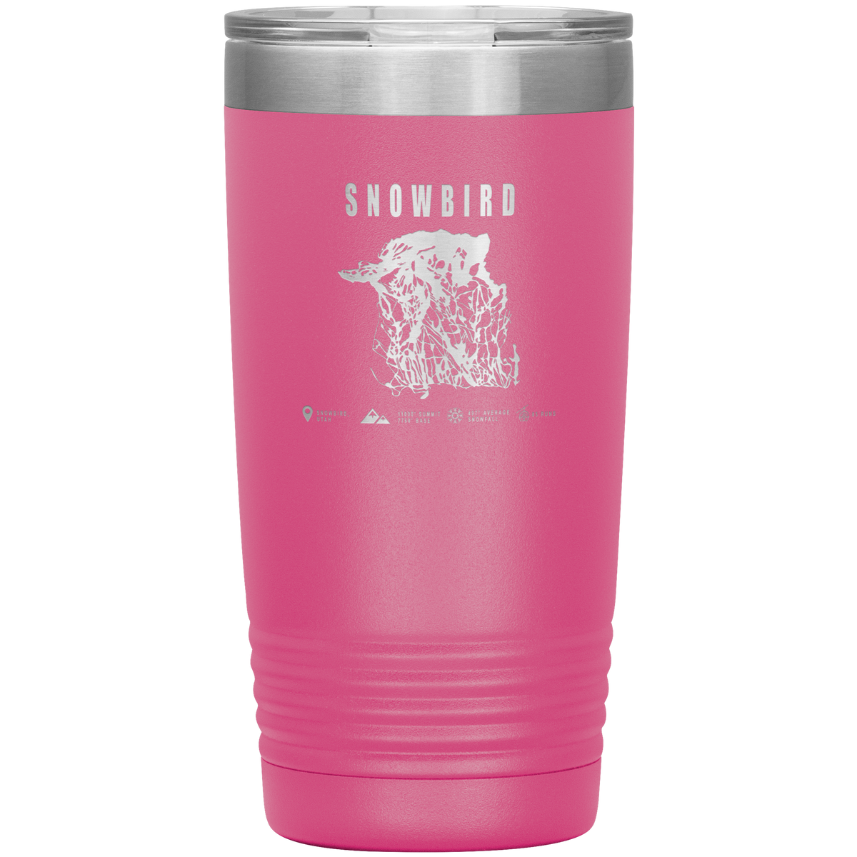 Snowbird,Utah Ski Trail Map 20oz Tumbler - Powderaddicts