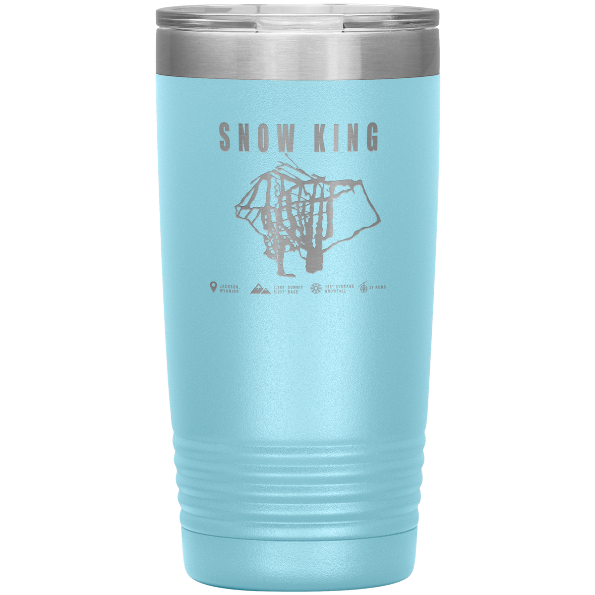 Snow King Wyoming Ski Trail Map 20oz Tumbler - Powderaddicts