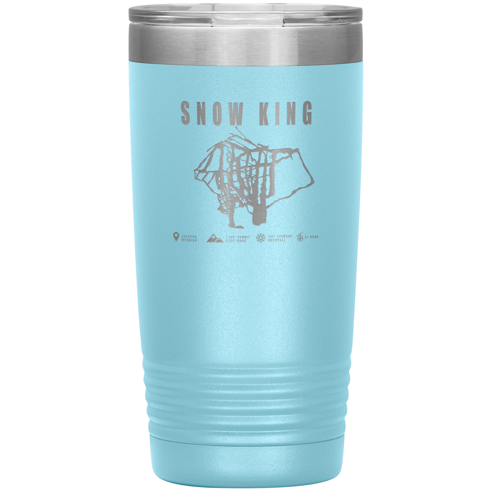 Snow King Wyoming Ski Trail Map 20oz Tumbler - Powderaddicts