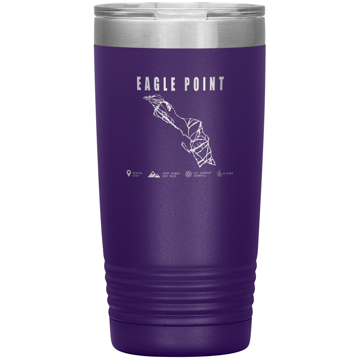 Eagle Point,Utah Ski Trail Map 20oz Tumbler - Powderaddicts