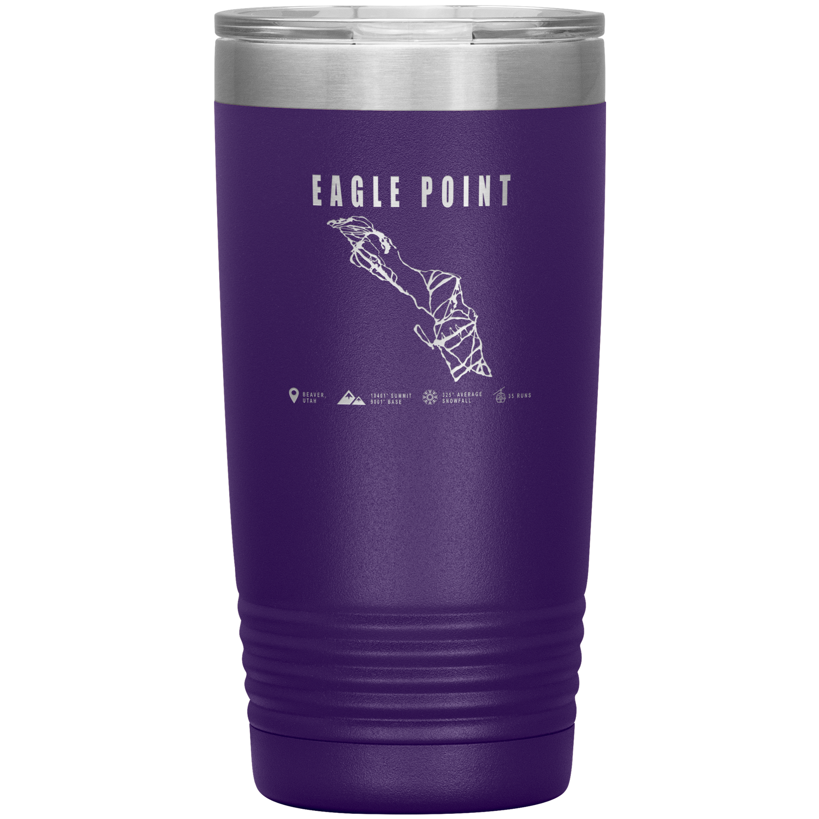 Eagle Point,Utah Ski Trail Map 20oz Tumbler - Powderaddicts
