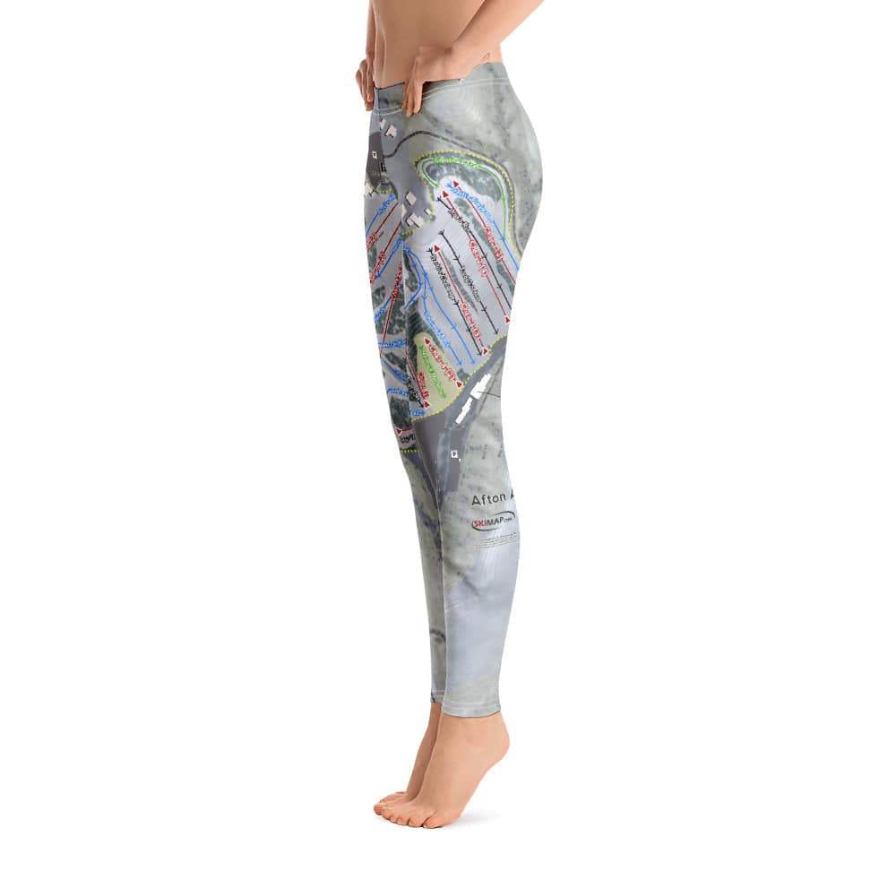 Afton Alps, Minnesota Ski Trail Map Women&#39;s Base Layer Bottom - Powderaddicts