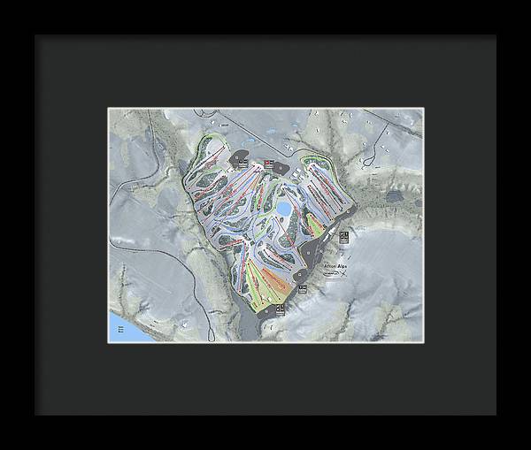 Afton Alps Ski Trail Map - Framed Print - Powderaddicts