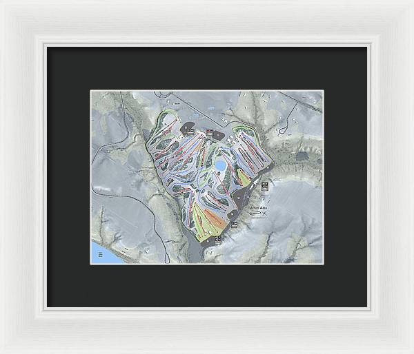 Afton Alps Ski Trail Map - Framed Print - Powderaddicts