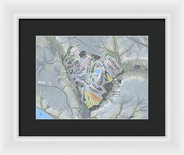 Afton Alps Ski Trail Map - Framed Print - Powderaddicts