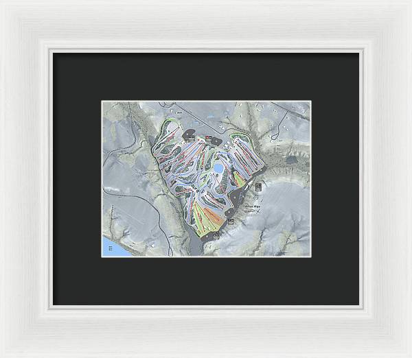 Afton Alps Ski Trail Map - Framed Print - Powderaddicts