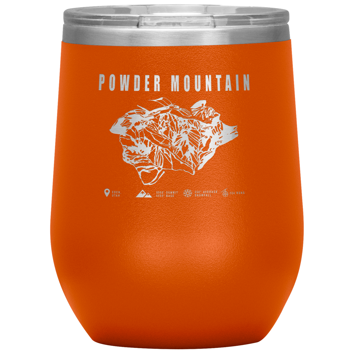 Powder Mountain,Utah Ski Trail Map Wine 12oz Tumbler - Powderaddicts