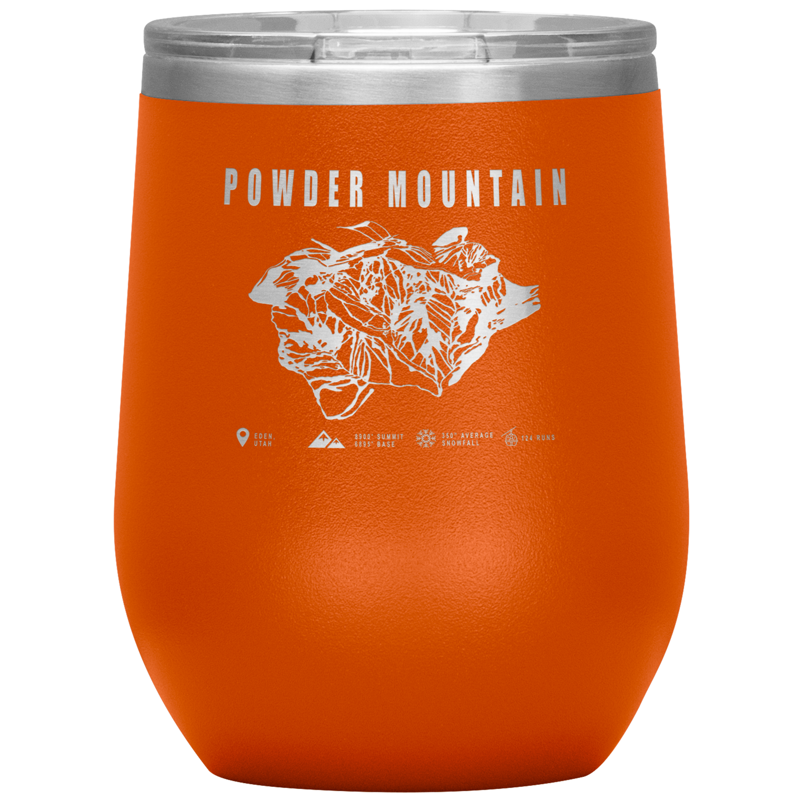 Powder Mountain,Utah Ski Trail Map Wine 12oz Tumbler - Powderaddicts