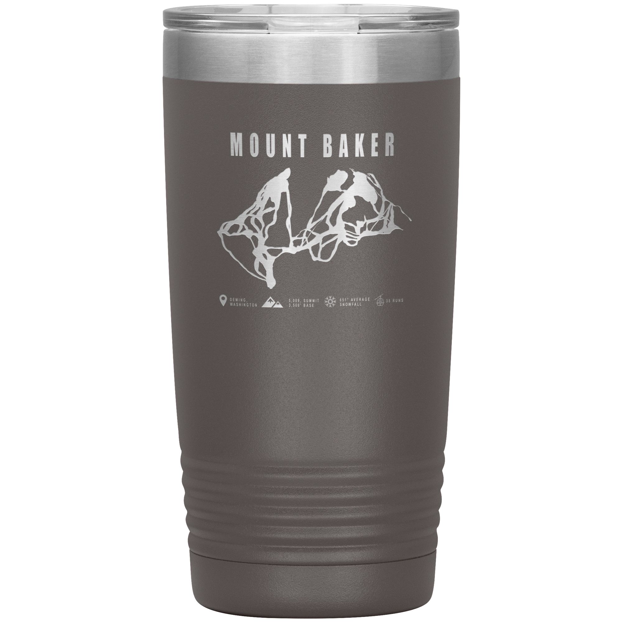 Mount Baker, Washington Ski Trail Map 20oz Tumbler - Powderaddicts