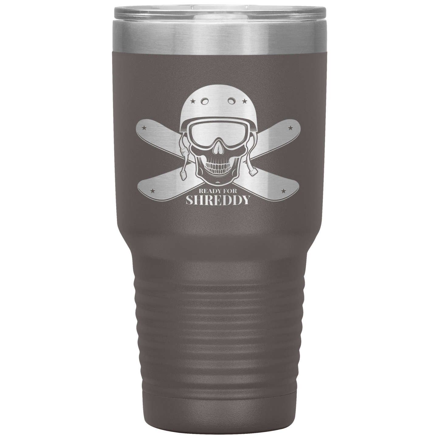 Ready For Shreddy Skeleton Skis 30oz Tumbler - Powderaddicts
