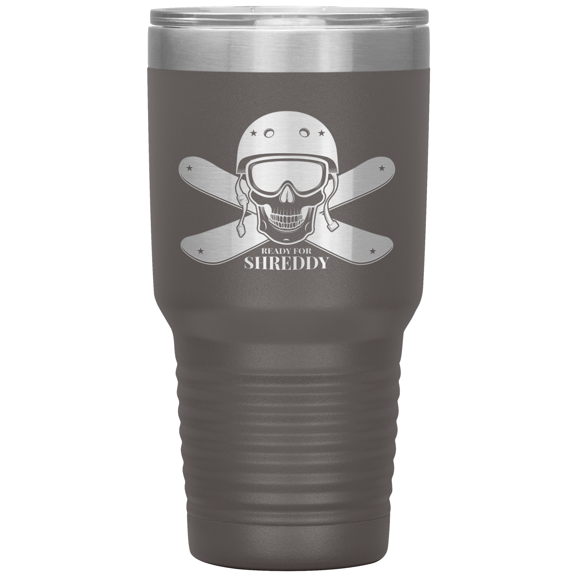 Ready For Shreddy Skeleton Skis 30oz Tumbler - Powderaddicts