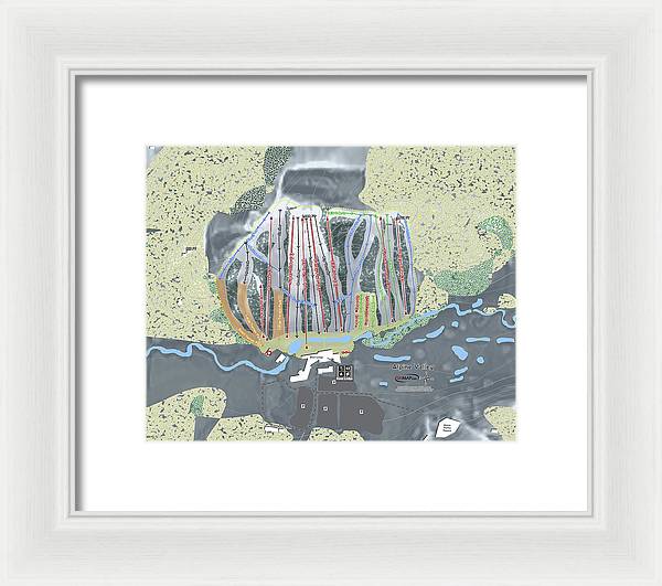 Alipne Valley Ski Trail Map - Framed Print - Powderaddicts