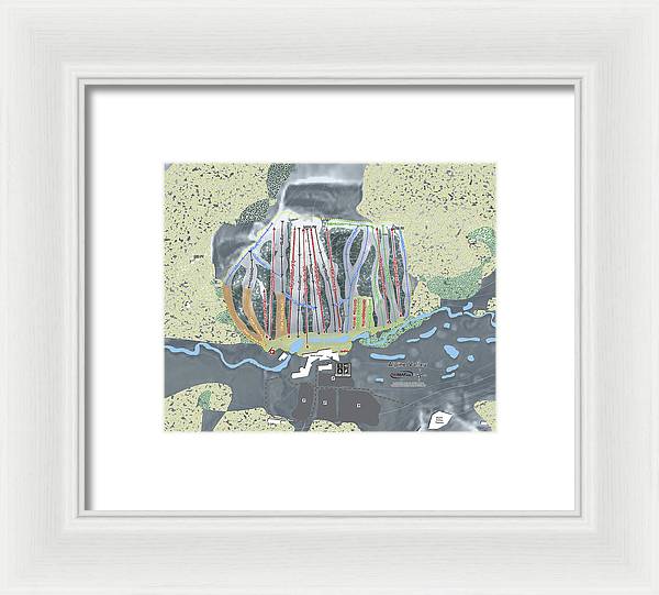 Alipne Valley Ski Trail Map - Framed Print - Powderaddicts