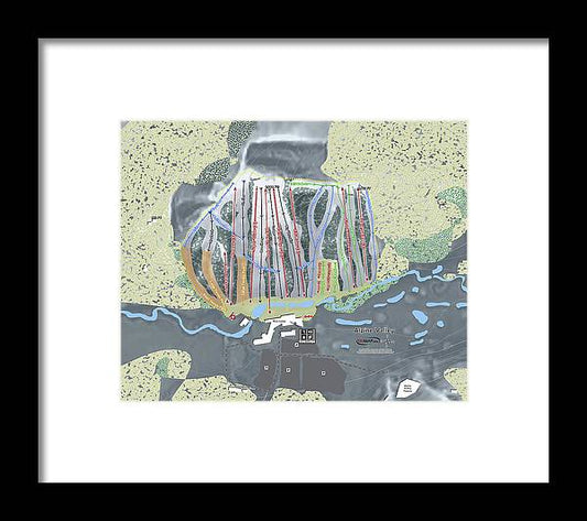 Alipne Valley Ski Trail Map - Framed Print - Powderaddicts