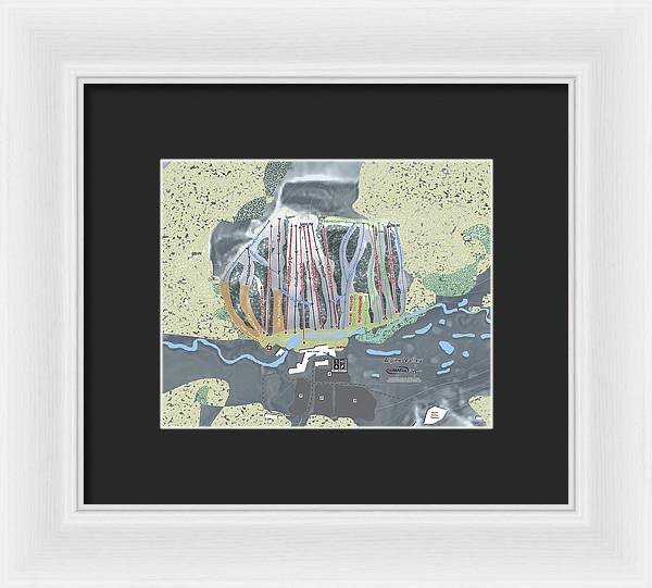 Alipne Valley Ski Trail Map - Framed Print - Powderaddicts