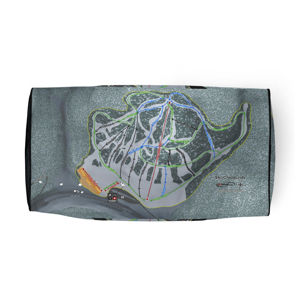 Ski Cloudcroft, New Mexico Ski Trail Map Duffle Bag - Powderaddicts