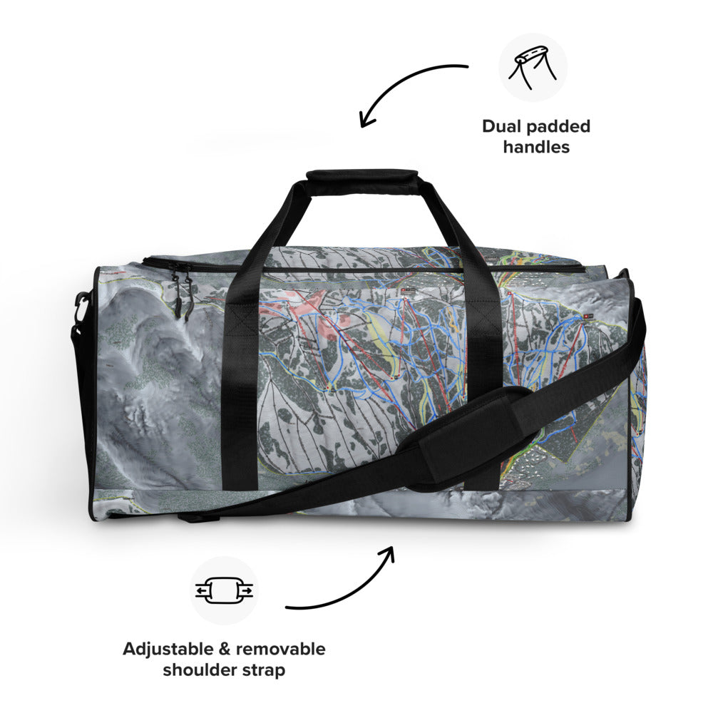 Jackson Hole, Wyoming Ski Trail Map Printed Duffle Bag - Powderaddicts