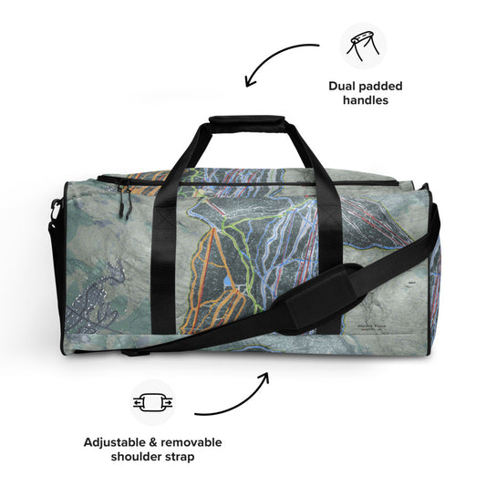 Mount Snow, Vermont Ski Trail Map Printed Duffle Bag - Powderaddicts