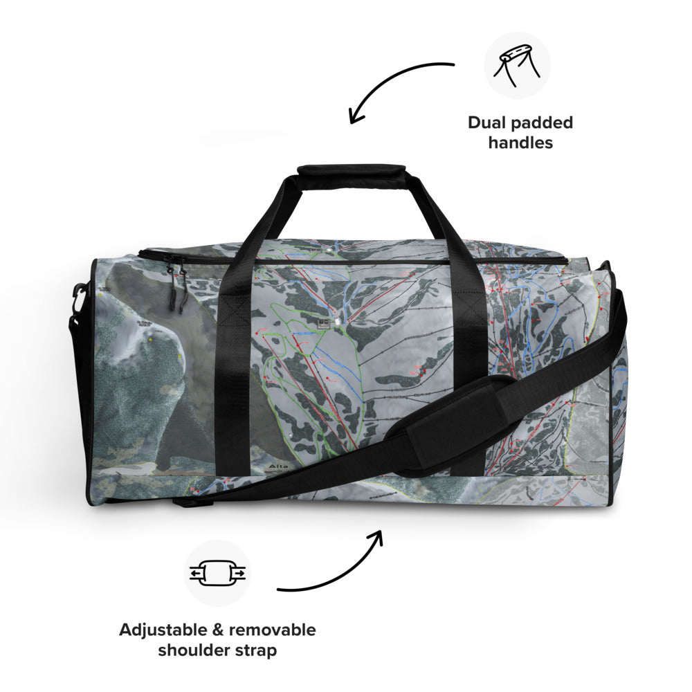 Alta, Utah Ski Trail Map Printed Duffle Bag