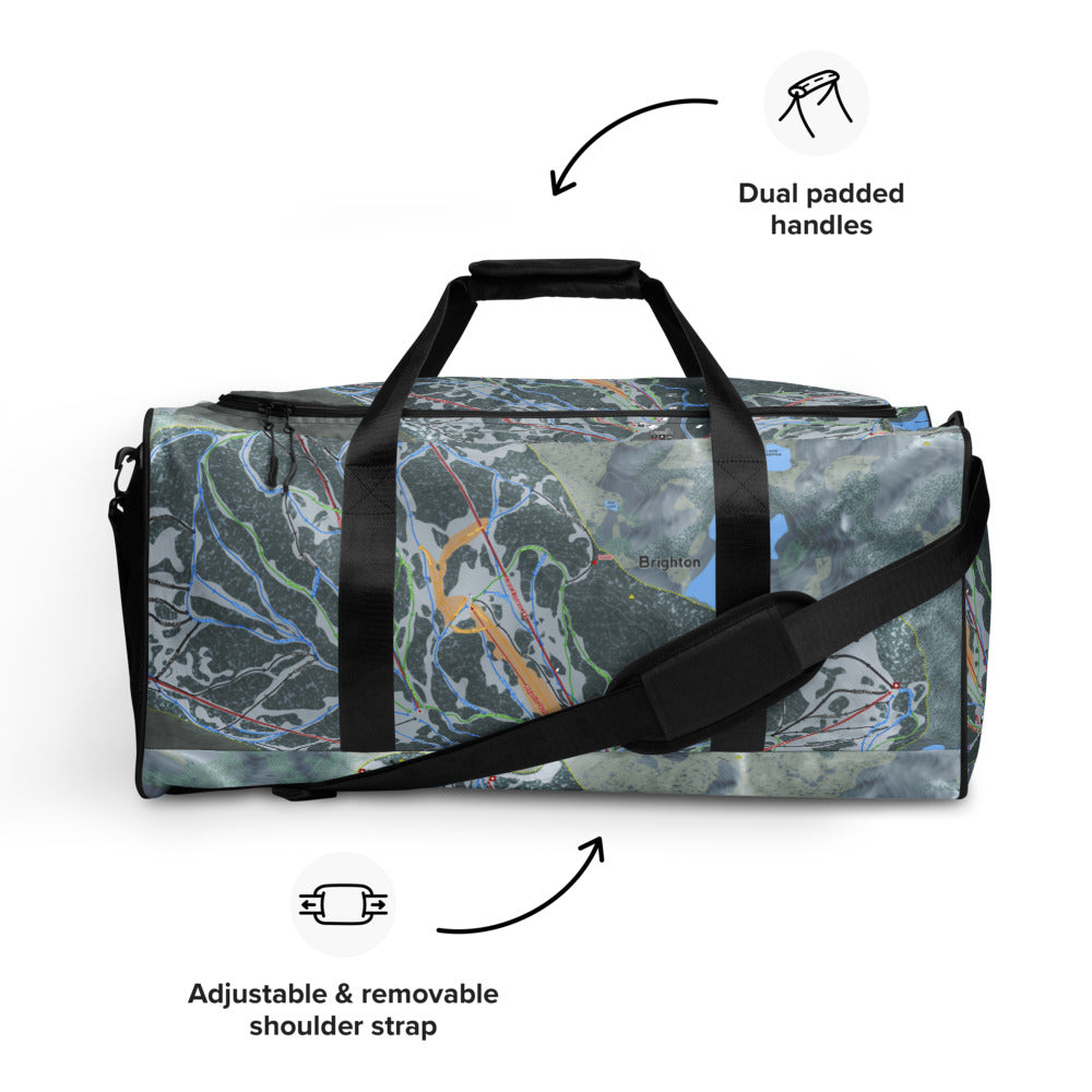 Brighton, Utah Ski Trail Map Printed Duffle Bag