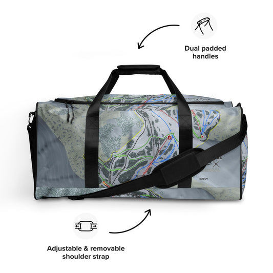 Cherry Peak, Utah Ski Trail Map Printed Duffle Bag - Powderaddicts