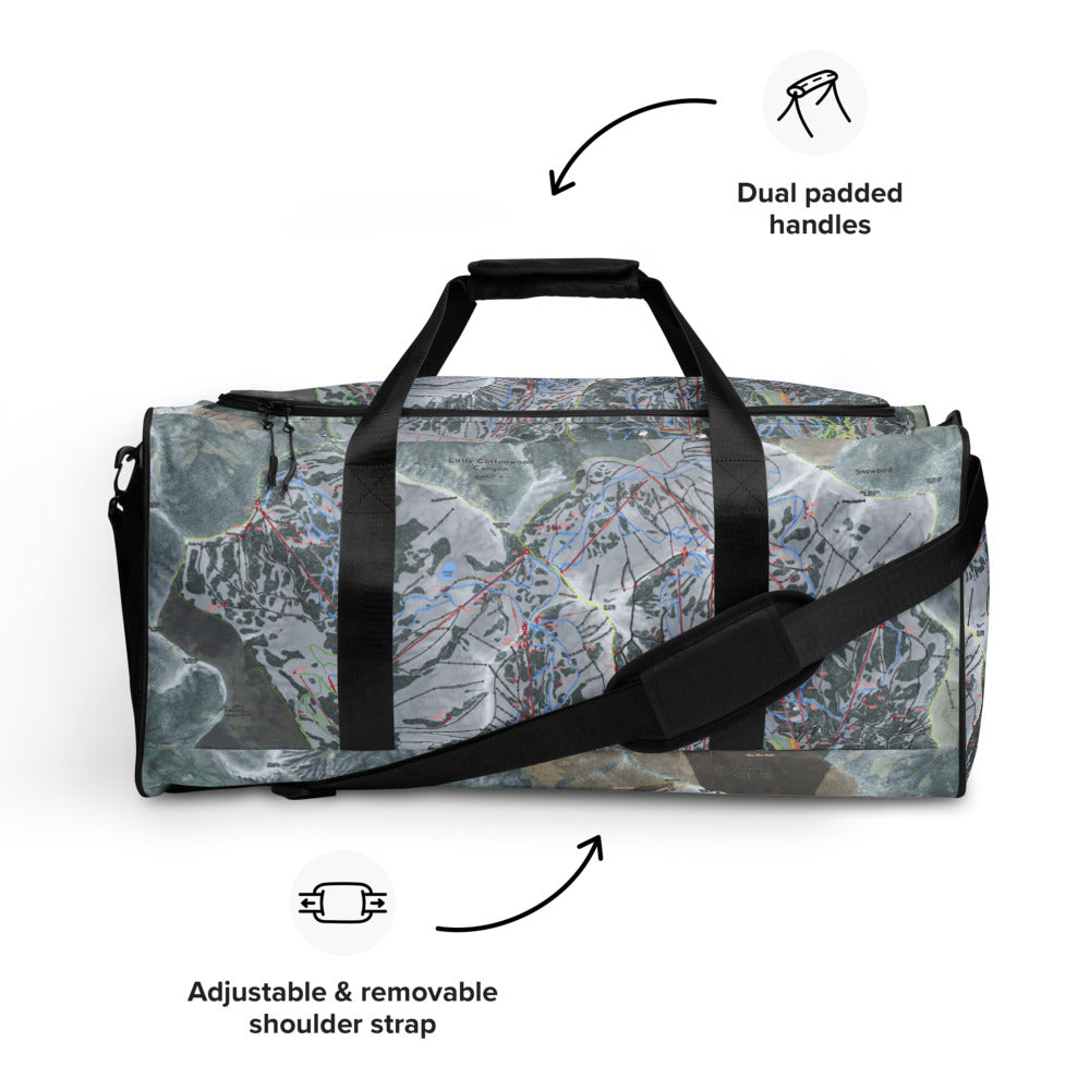 Little Cottonwood, Utah Ski Trail Map Printed Duffle Bag