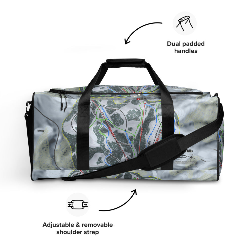Huff Hills, North Dakota Ski Trail Map Duffle Bag - Powderaddicts