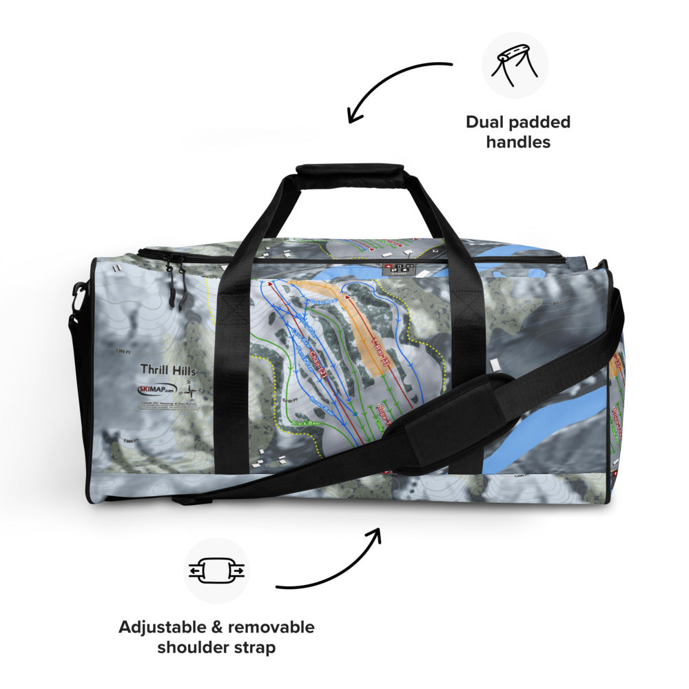 Thrill Hills, North Dakota Ski Trail Map Duffle Bag