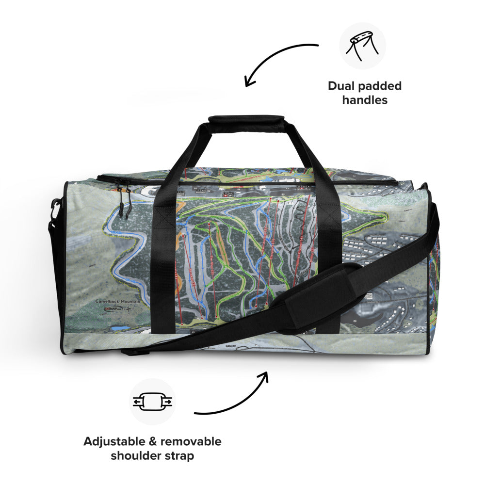 Camelback Mountain, Pennsylvania Ski Trail Map Duffle Bag - Powderaddicts