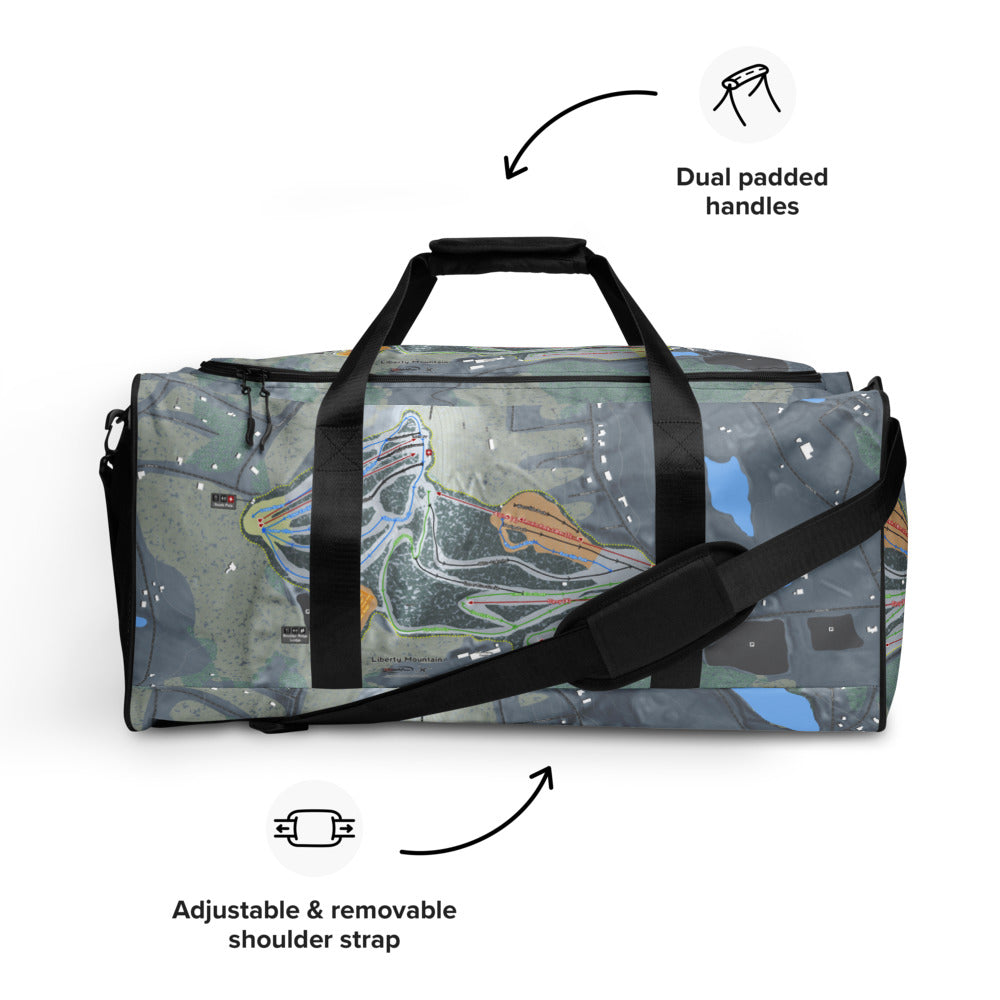 Liberty Mountain, Pennsylvania Ski Trail Map Duffle Bag - Powderaddicts